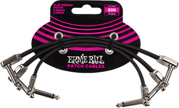 Cavi Strumento Patch Pack da 3 - Angolato Sottile & Piatto - 15 CM