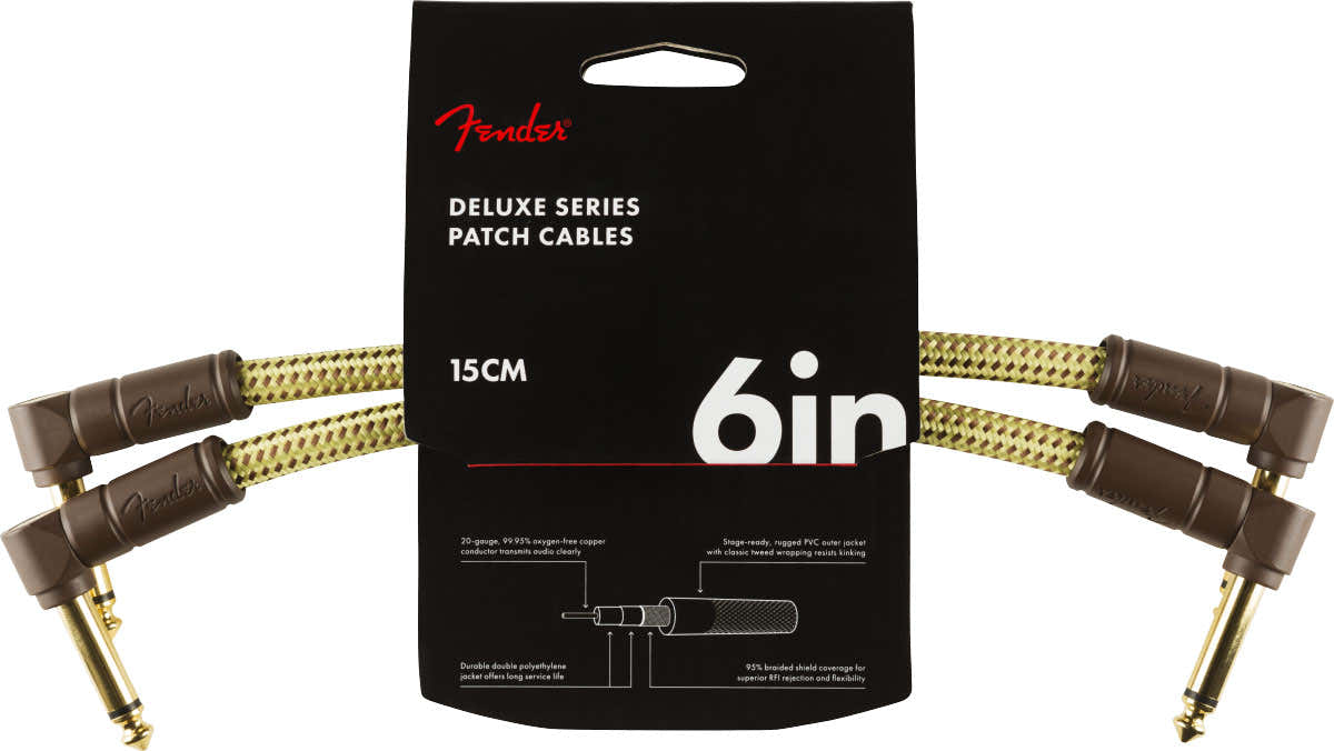 DELUXE INSTRUMENT CABLES (2-PACK) ANGLE/ANGLE 6" TWEED