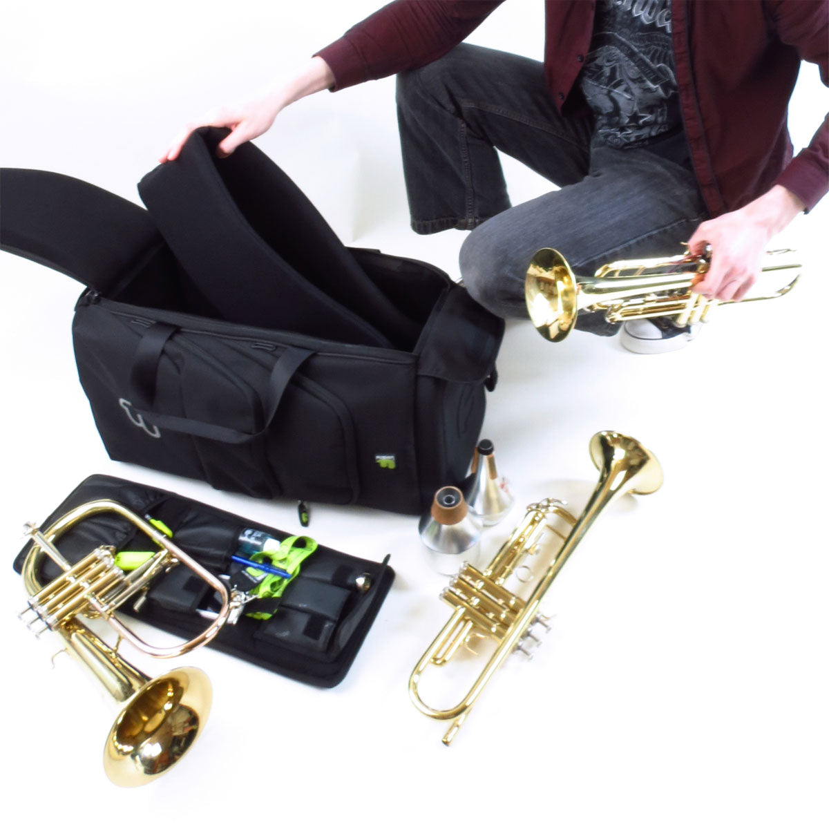 Premium Black Triple Trumpet Case