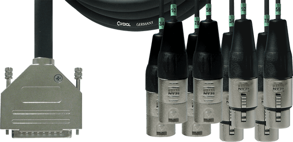 Cavo di Interfaccia SUB-D/4 XLR Maschi + 4 XLR Femmine 3 M