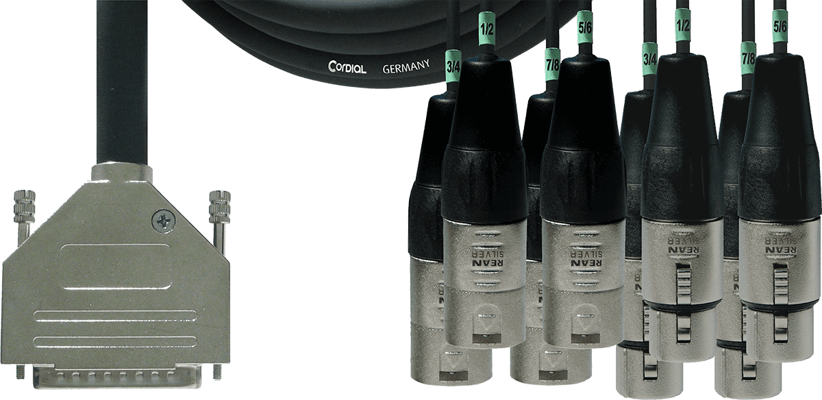 Cavo di Interfaccia SUB-D/4 XLR Maschi + 4 XLR Femmine 3 M