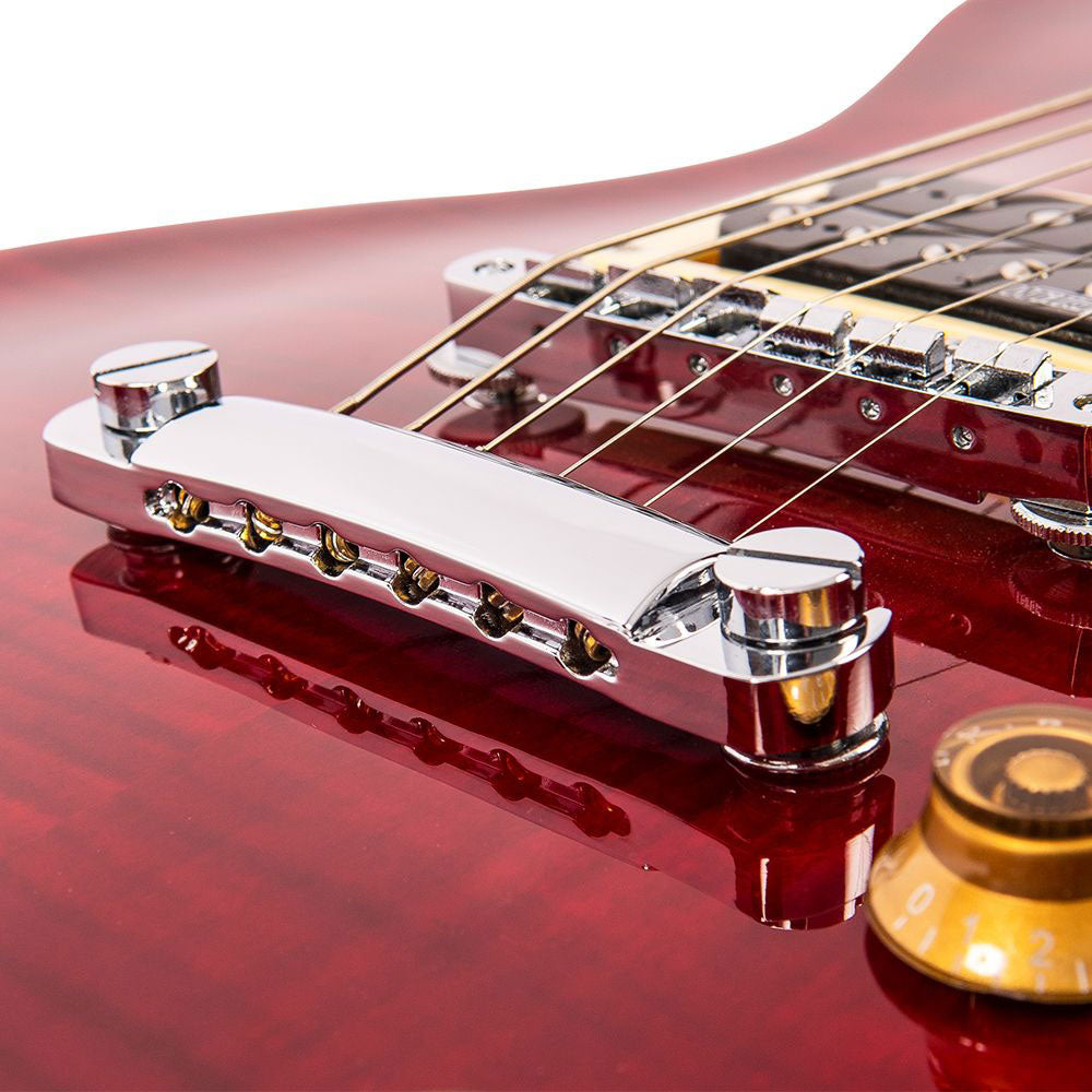 V100Twr Acero fiammato con sfumatura rosso vino
