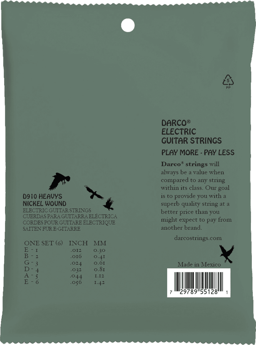 ELECTRIC STRINGS NICKEL WOUND SET D910 HEAVY 12-56