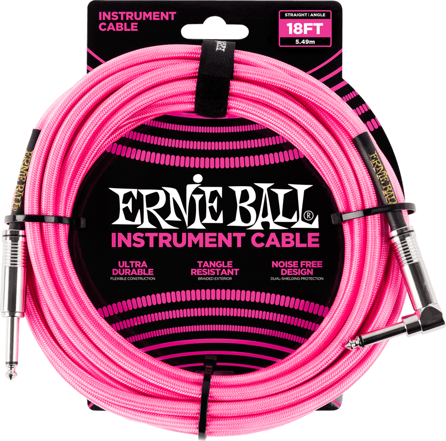 Cavi per Strumento Con Guaina Intrecciata Jack/jack Angolato 5,5M Rosa