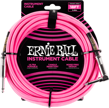 Cavi per Strumento Con Guaina Intrecciata Jack/jack Angolato 5,5M Rosa