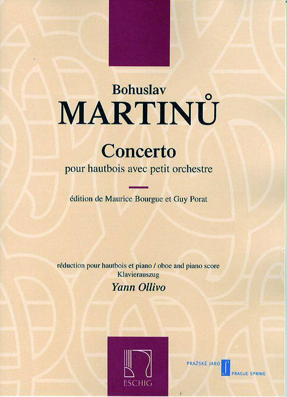 Edition Max Eschig Martinu B. - Concerto - Hautbois et Orchestre