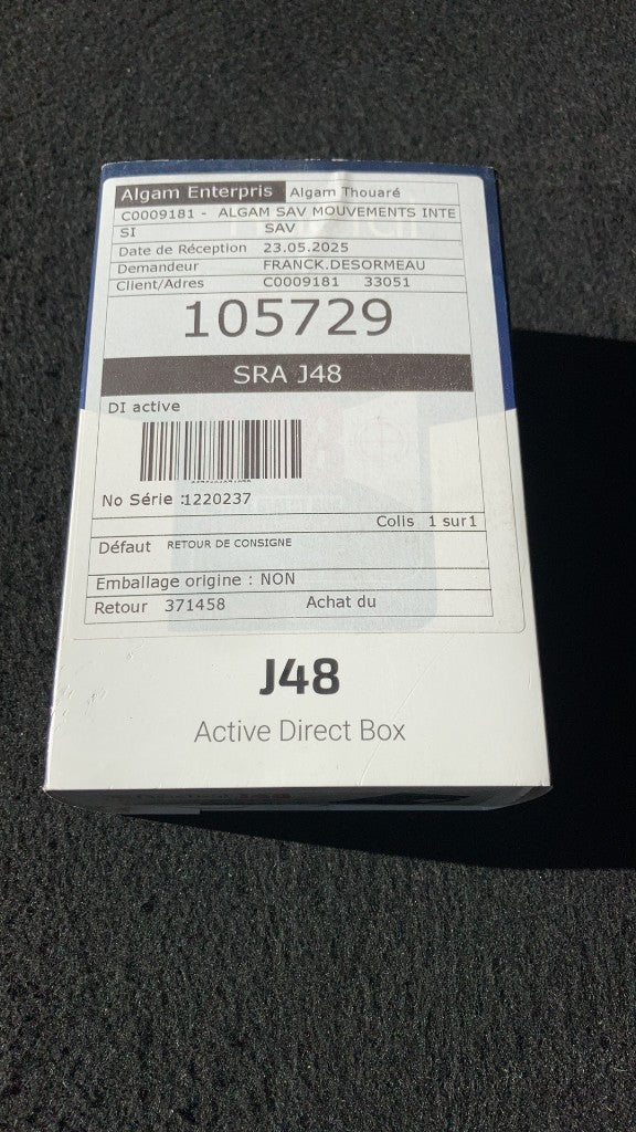J48 DI attiva + alimentazione phantom 48V - stock B