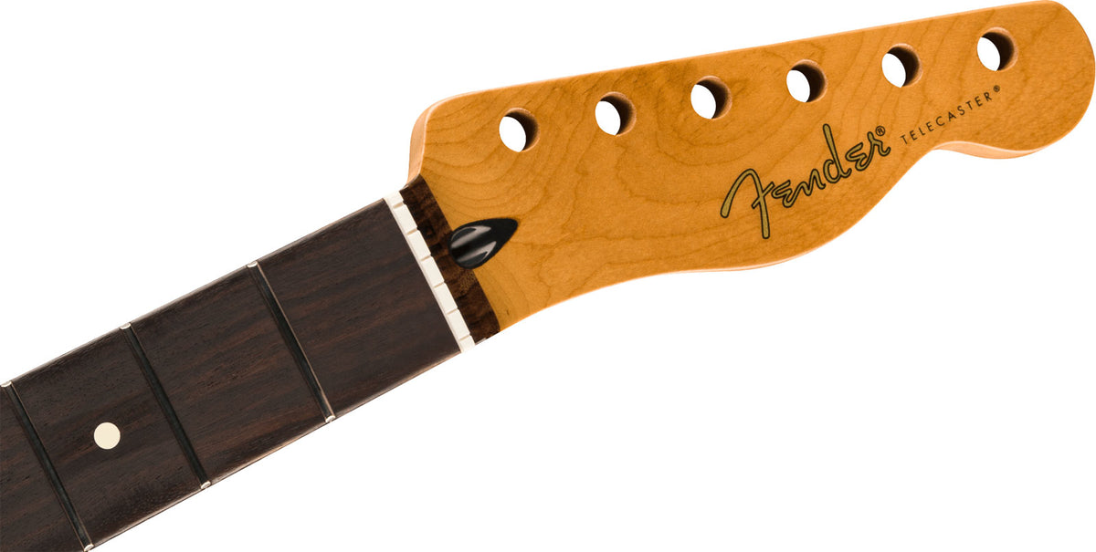 Manico Tele Fat in acero tostato satinato, 22 Medium Jumbo, 9.5, RW, profilo a U