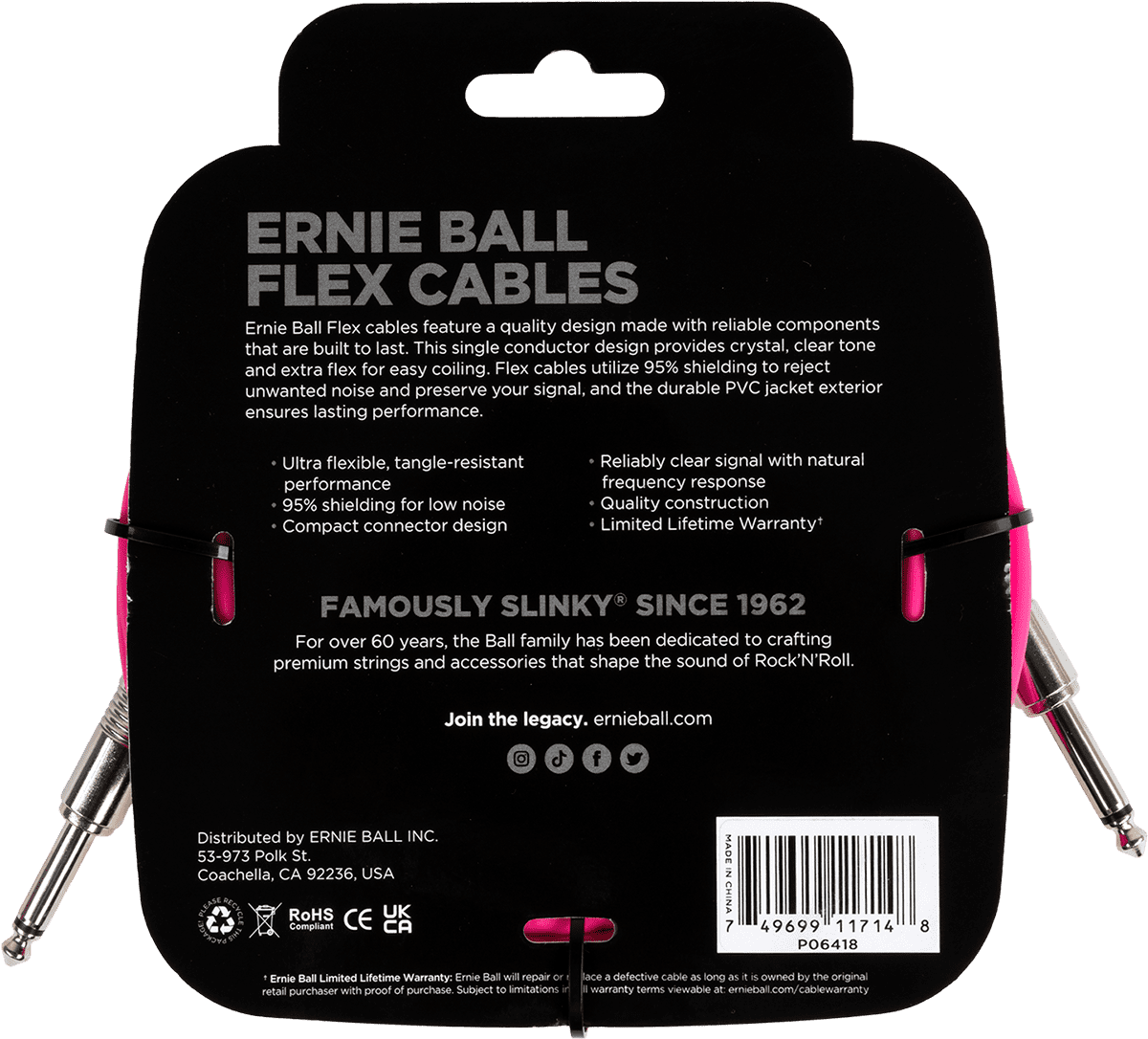 Cavi per Strumento Flex Jack/jack 6M Rosa