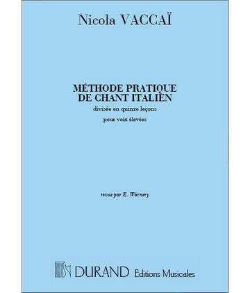Vaccai - Methode De Chant - Voix Soprano et Piano (fr/angl