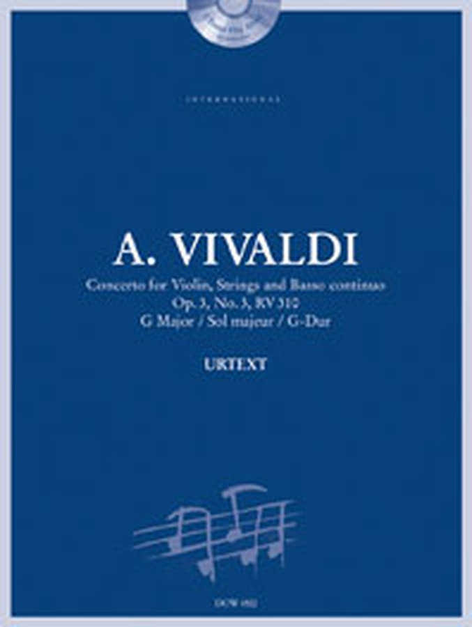 VIVALDI A. - CONCERTO OP. 3 N°3 RV 310 IN SOL MAGGIORE - VIOLINO CORDE BC