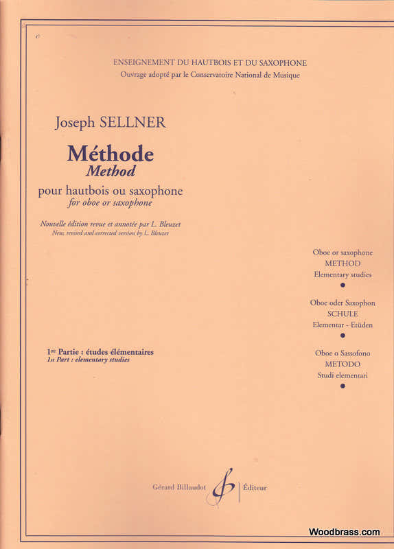Sellner Joseph - Metodo Vol.1 - Studi elementari - Per oboe o sassofono