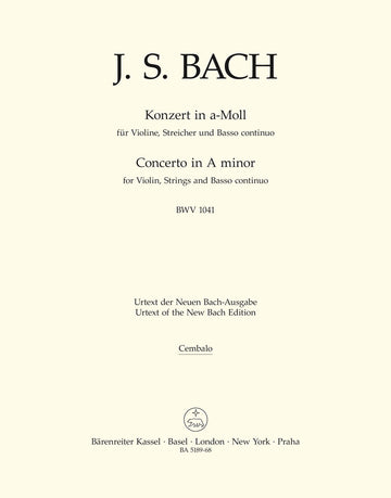 J.S. Concerto En La Mineur Bwv 1041 Pour Vn Cordes Et Bc