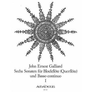 Galliard John Ernest - 6 Sonaten vol.1 N° 1-3 - Flauto dolce e basso continuo
