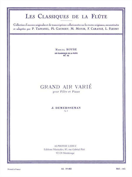 Demersseman: Grand air varié op. 3 Le trémolo