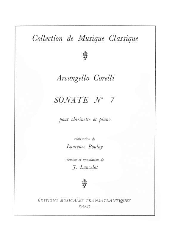 Corelli Arcangello - Sonate N°7 - Clarinetto & Pianoforte