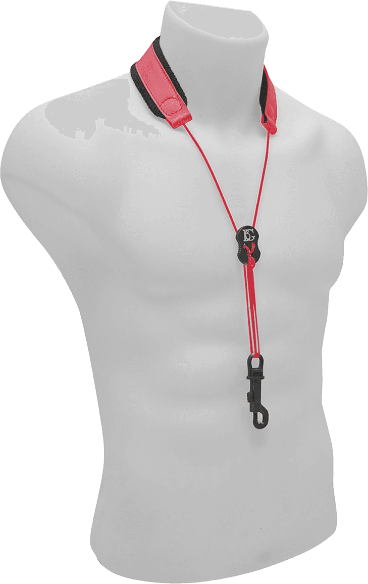 S29SH - LEATHER STRAP FOR SAX RED (CARABINER)