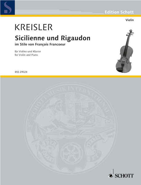 Kreisler Fritz - Sicilienne And Rigaudon - Violin And Piano