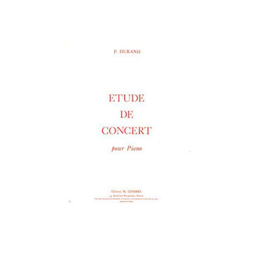 Durand - Etude De Concert - Piano