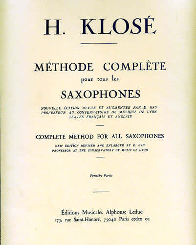 Klose - Metodo completo per tutti i sassofoni Vol.1