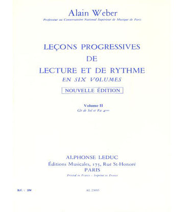 WEBER AL. - LEÇONS PROGRESSIVES DE LECTURE ET DE RYTHME VOL.2