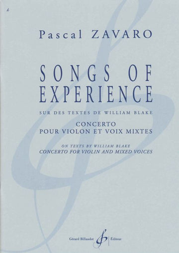Zavaro Pascal - Canzoni dell'esperienza - Concerto per violino e voci miste