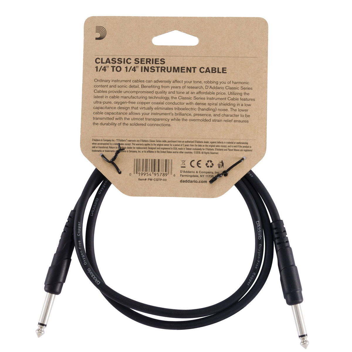 Classic Series Cavo di collegamento confezione da 3,ad angolo retto 3 Feet