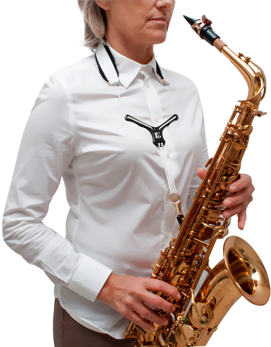 Cinghia Zen Bianca - Moschettone Metallico - Sax SOP/alto/ Tenore