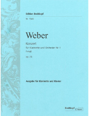 WEBER CARL MARIA VON - KLARINETTENKONZERT 1 F-MOLL - CLARINET ORCHESTRA
