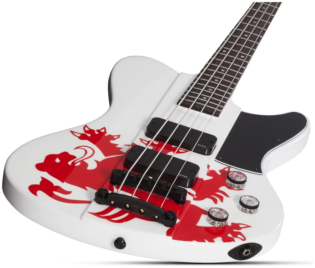 Ultra Spitfire Signature Simon Gallup Bianco lucido con Leone rosso