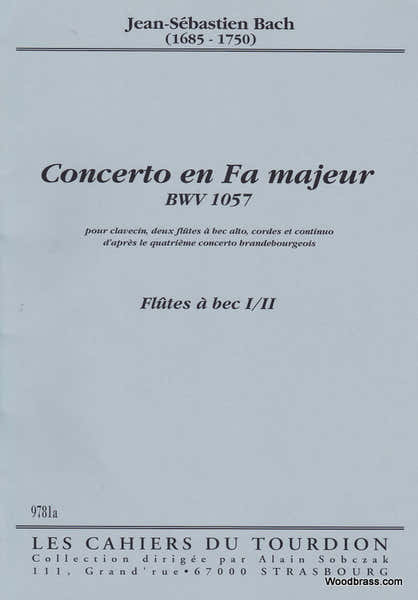 J.S. - Concerto En Fa Majeur Bwv 1057 - Conducteur