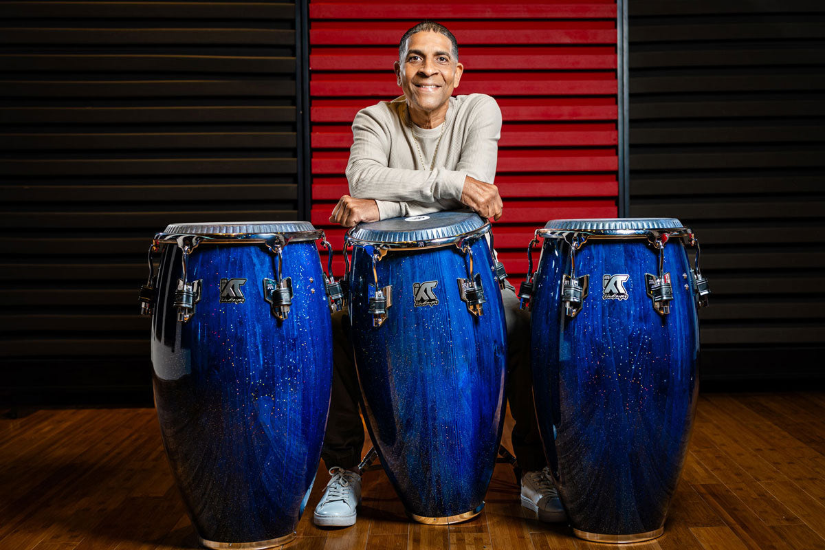 Artist Series William Kachiro Quinto 11" Black Calfskin Skyndeep Heads - Blue Wave