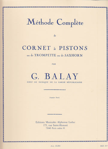 Méthode Complète De Cornet A Pistons Vol.1 - Balay