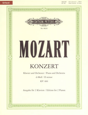 Mozart Wolfgang Amadeus - Concerto No.20 In D Minor K466 - Piano 4 Hands