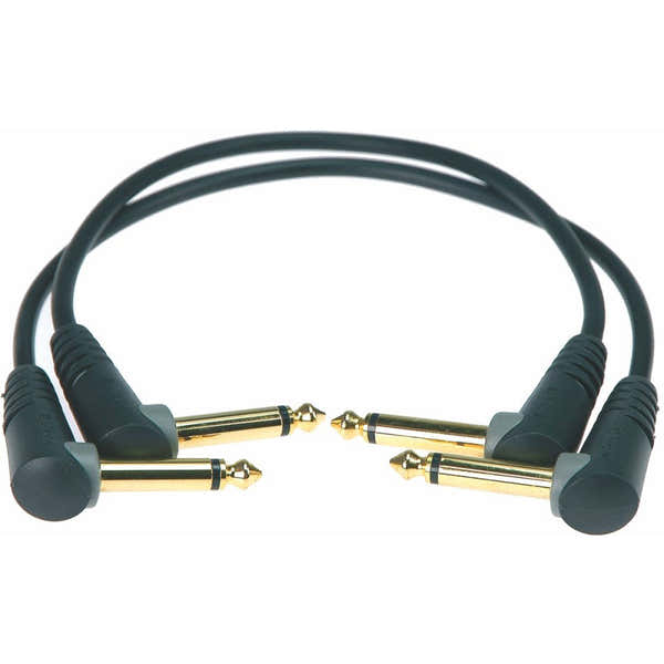 PATCHCORD 0,6M BLACK 2 UNITS JACK 2P.90/JACK 2P.90 GOLD