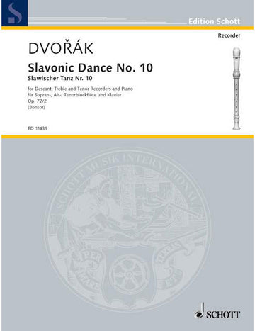 Dvorák - Slavonic Dance No 10 Op. 72/2 - 3 Flauti Dolci (sat) e Pianoforte
