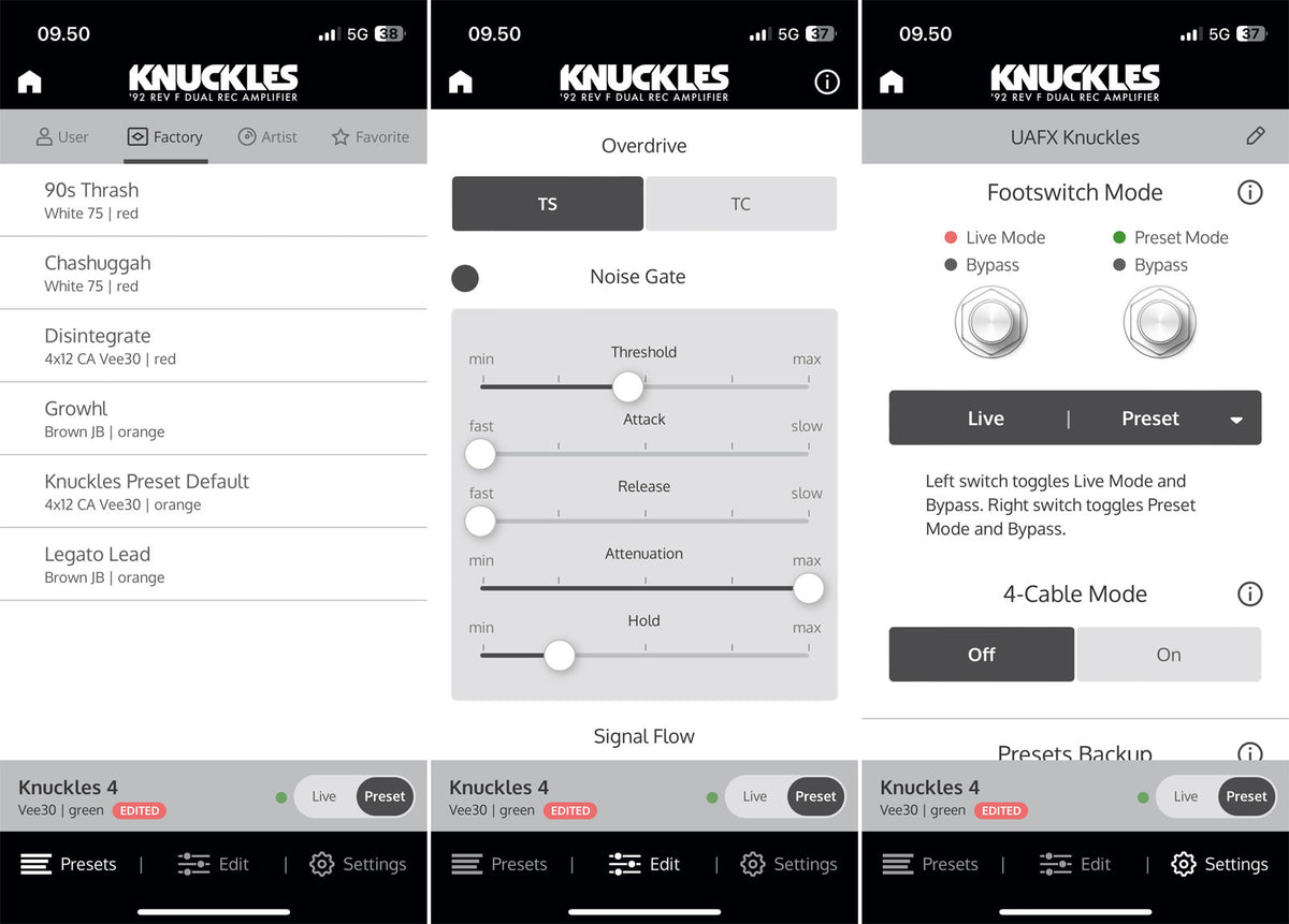 UAFX Knuckles '92 Rev F Amplificatore Dual Rec