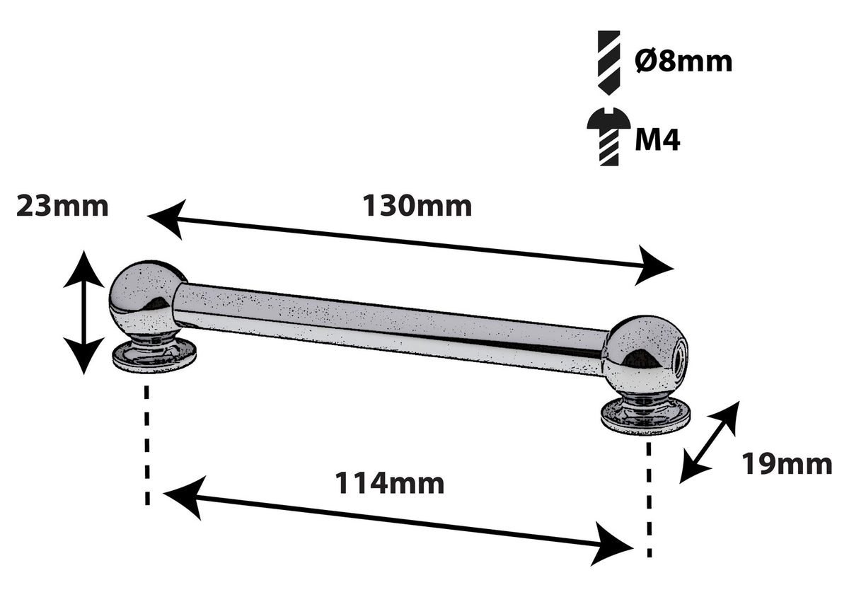 TL13D114 TUBE LUG 114MM DOUBLE ENDED X1