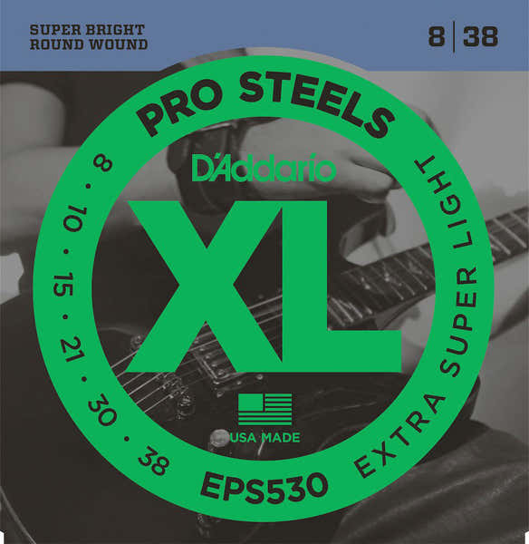 EPS530 PROSTEELS ELECTRIC GUITAR STRINGS EXTRA-SUPER LIGHT 8-38