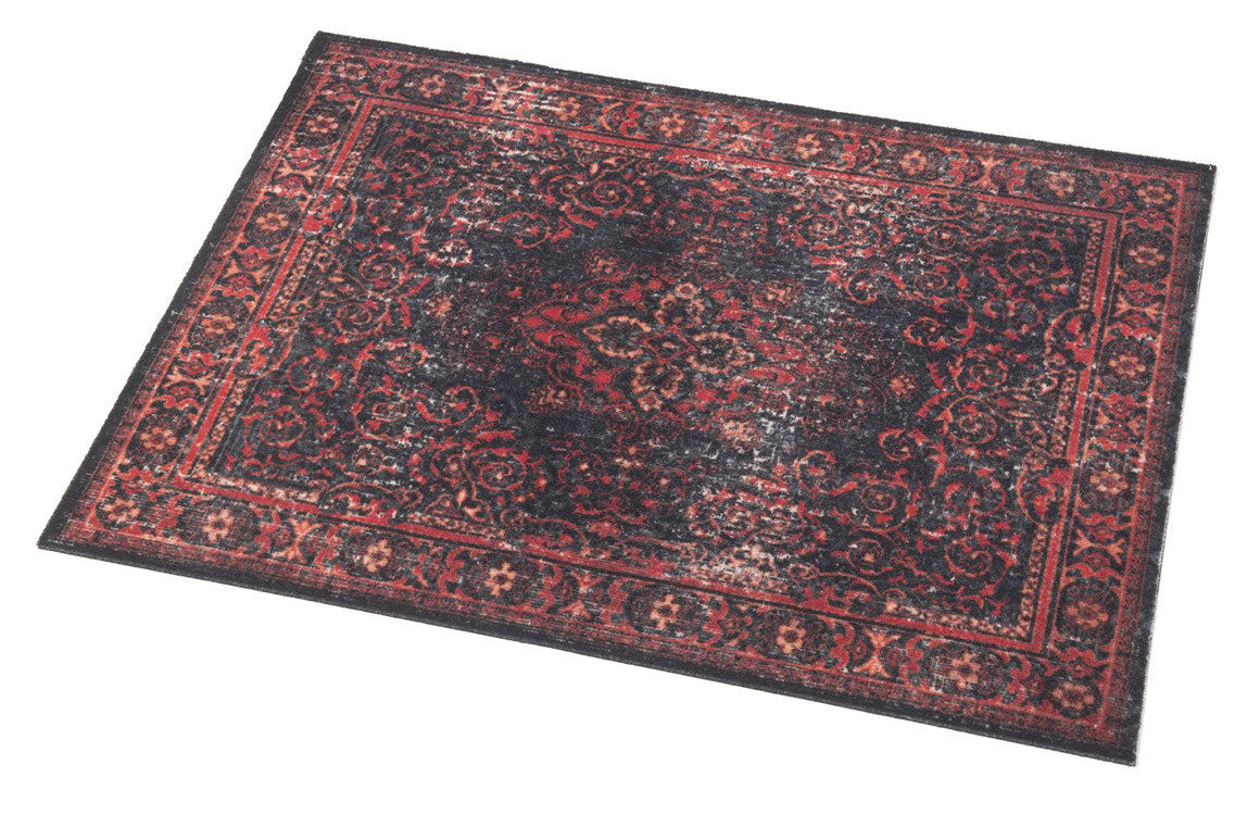 VPA-BLR Tappeto Vintage Persian Club Series 80 X 60CM Antiscivolo Nero Rosso
