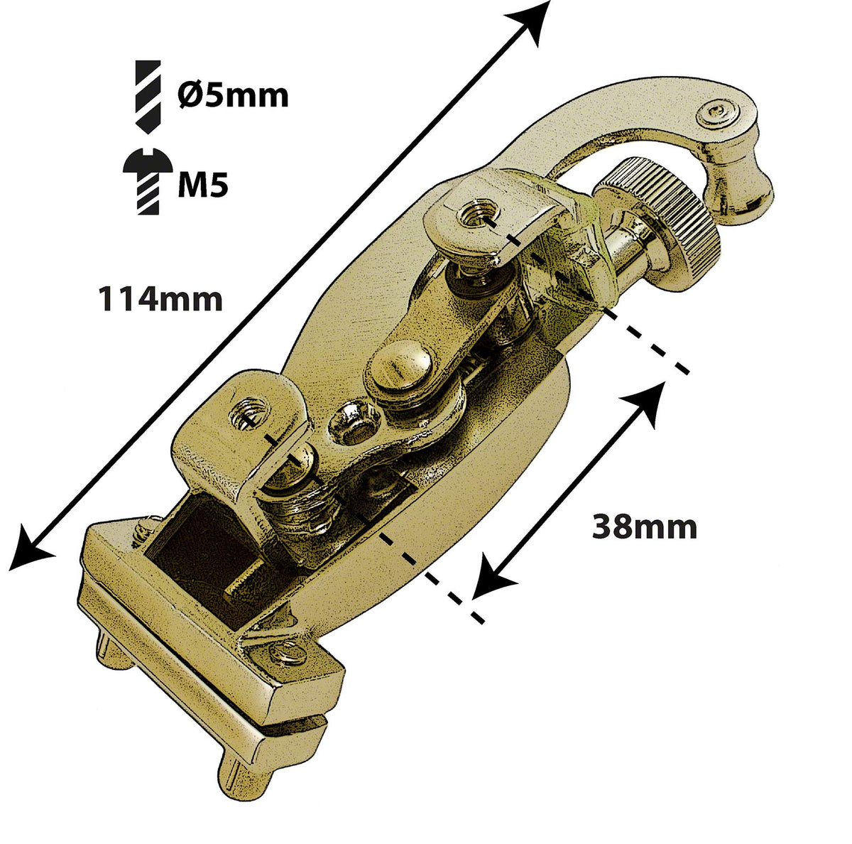STO5BR - Sgancio "deluxe" Dorato 38mm