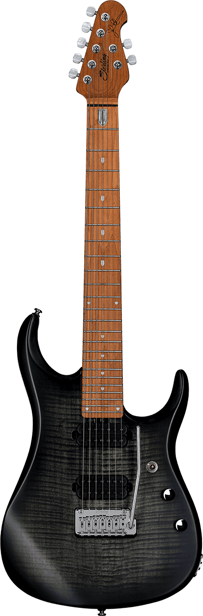 JP15 7 Top in acero fiammato Trans Black Satin