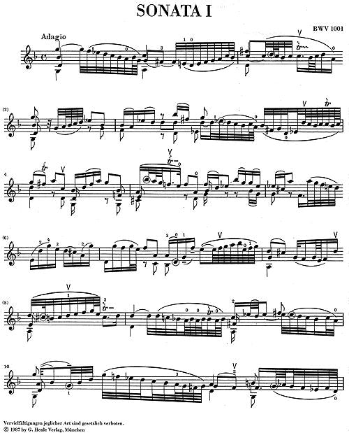 Bach J.S. - Sonate e partite BWV 1001-1006 per violino solo (versione trascritta e annotata)