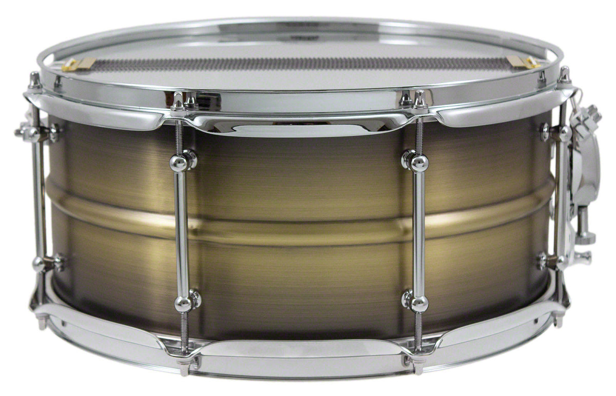 BKA-6514SH - BLACK DAWG 14" X 6.5" SNARE DRUM - ANTIQUE BRUSH BRASS SHELL