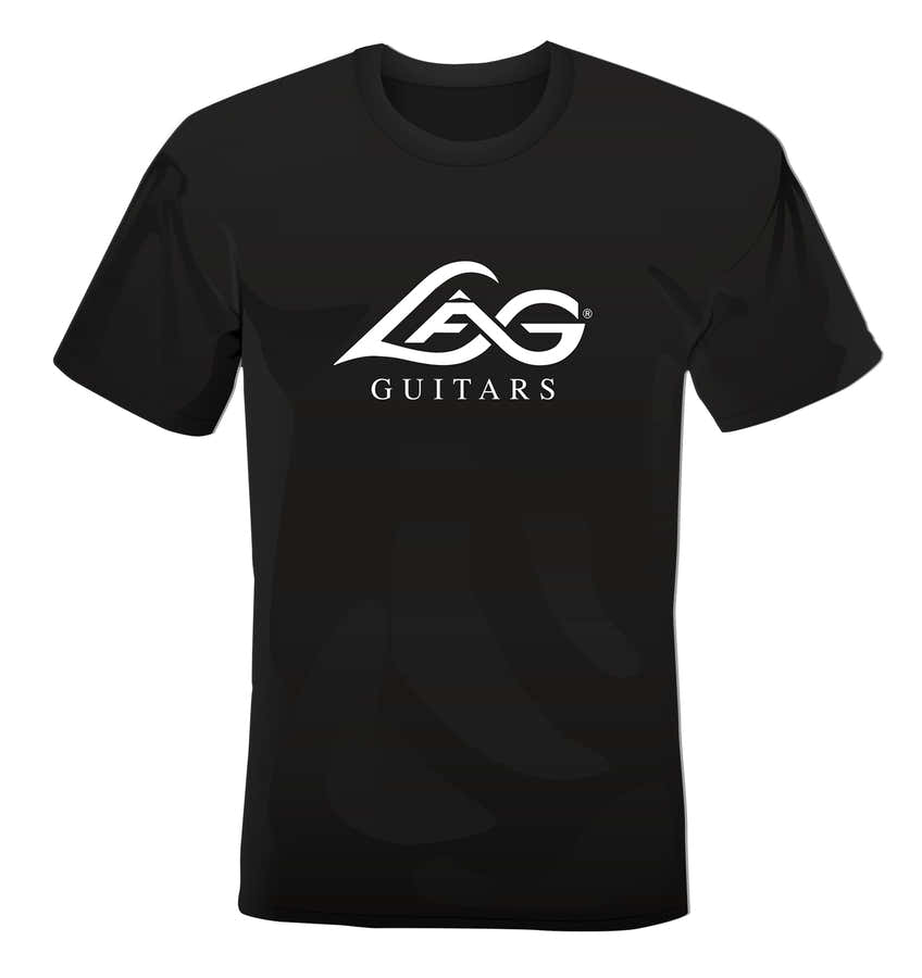 T-Shirt LÂG Nero Logo Bianco L