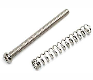 Viti metriche per humbucker 3.0 X 24.5 MM nichel + molla confezione da 4