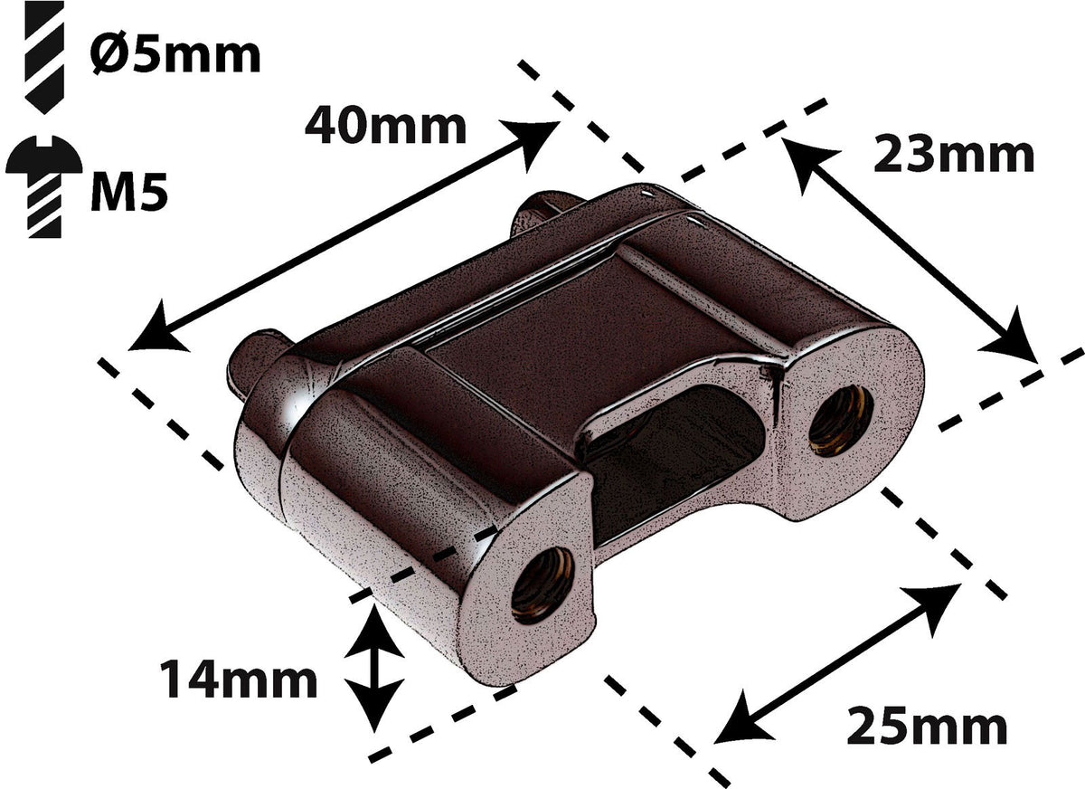STOB4-BK Contropiastra pressofusa "deluxe" per cordiera del rullante Nero 25mm