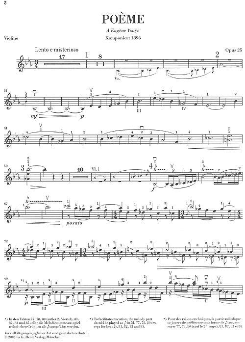 Chausson E. - Poeme For Violin And Orchestra Op. 25