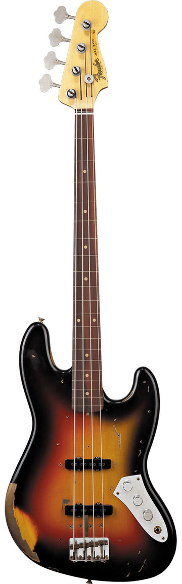 Jazz Bass Jaco Pastorius Senza tasti Relic Sunburst a 3 colori Artist 2025