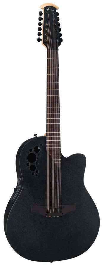 Chitarre Elettroacustiche Elite Tx Deep Contour Cutaway 12-Corde Black Textured